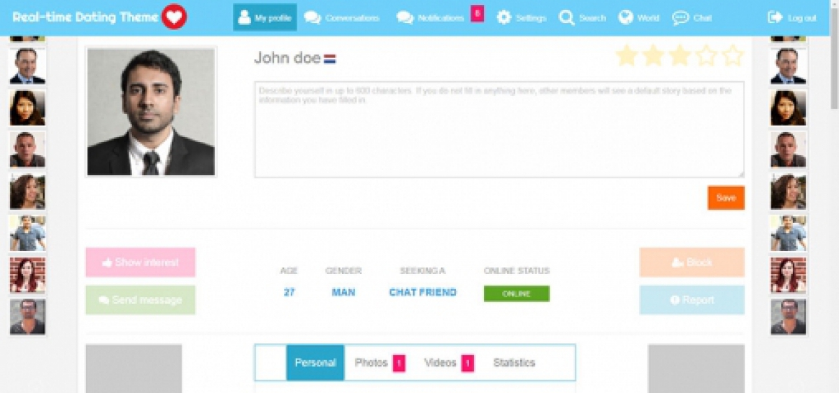 Real-time Dating Website Theme + CMS