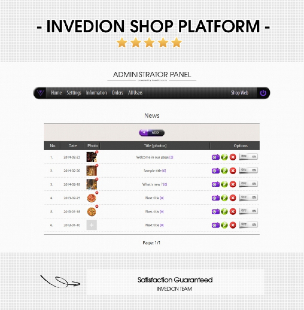 Invedion Shop Platform CMS